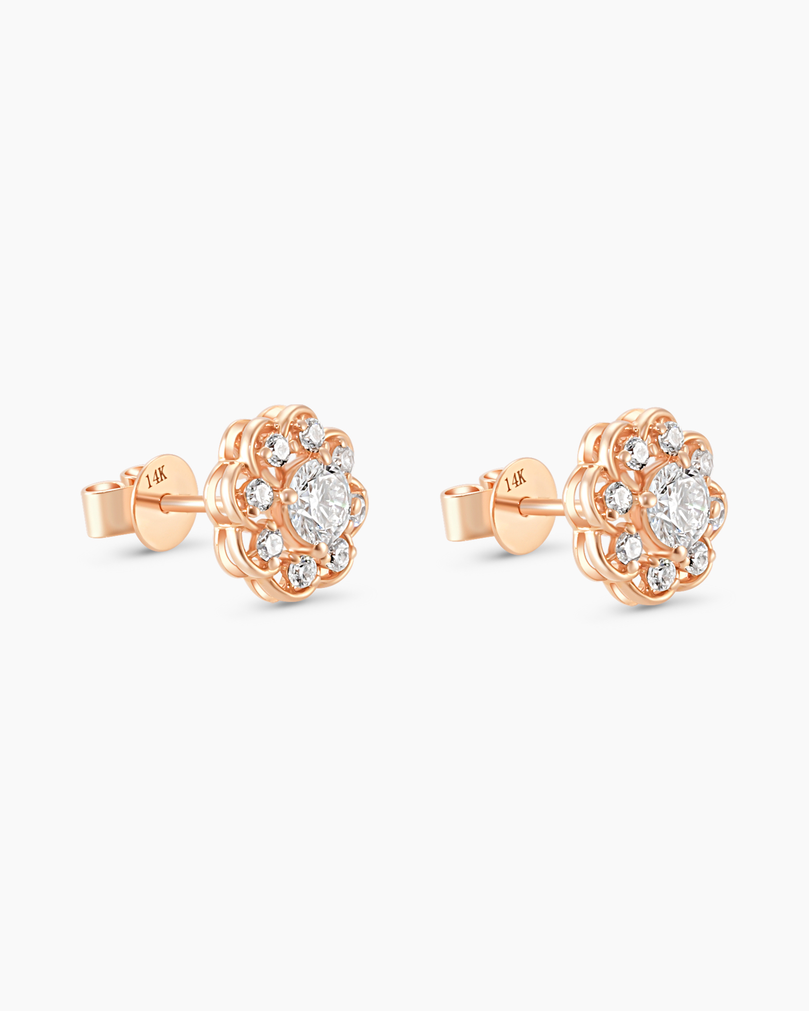 Ohrstecker rosegold mit Diamanten